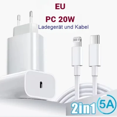 USB-C-Schnellladegerät 20 W mit Lightning-Kabel