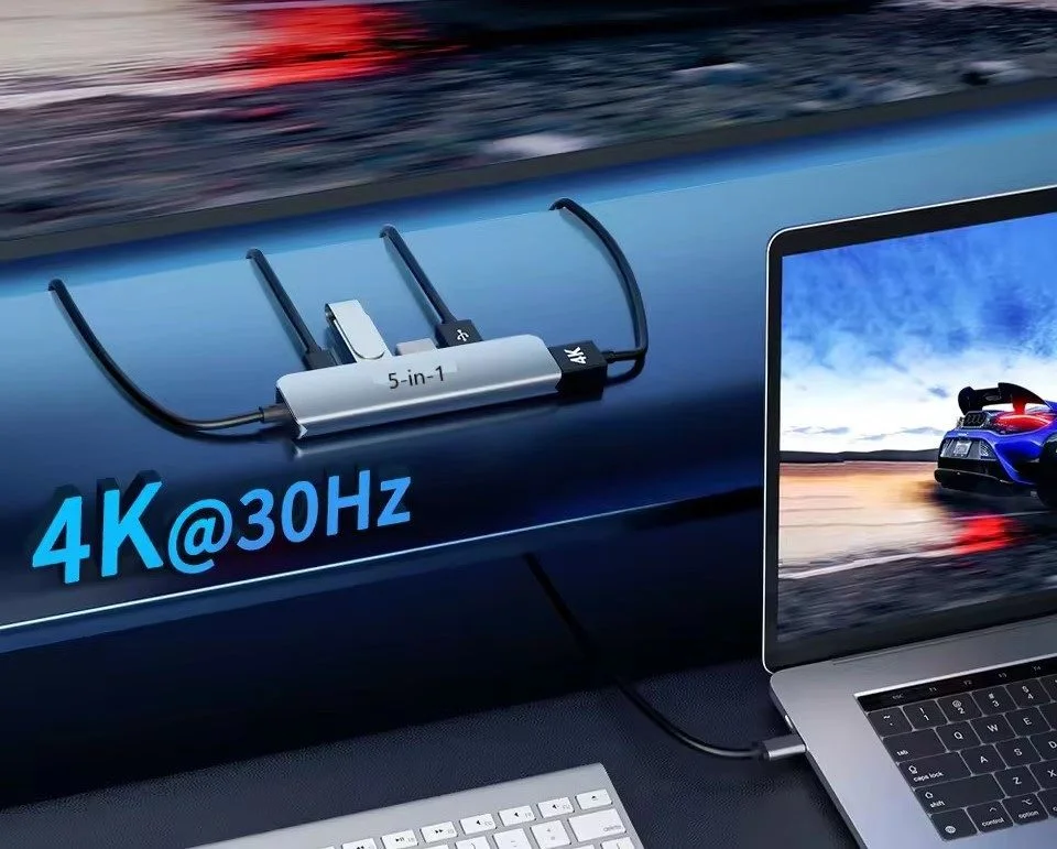 Montegoni USB-C Hub mit 4K-HDMI und 3 × USB 3.0 – Adapter für Laptop & iPad