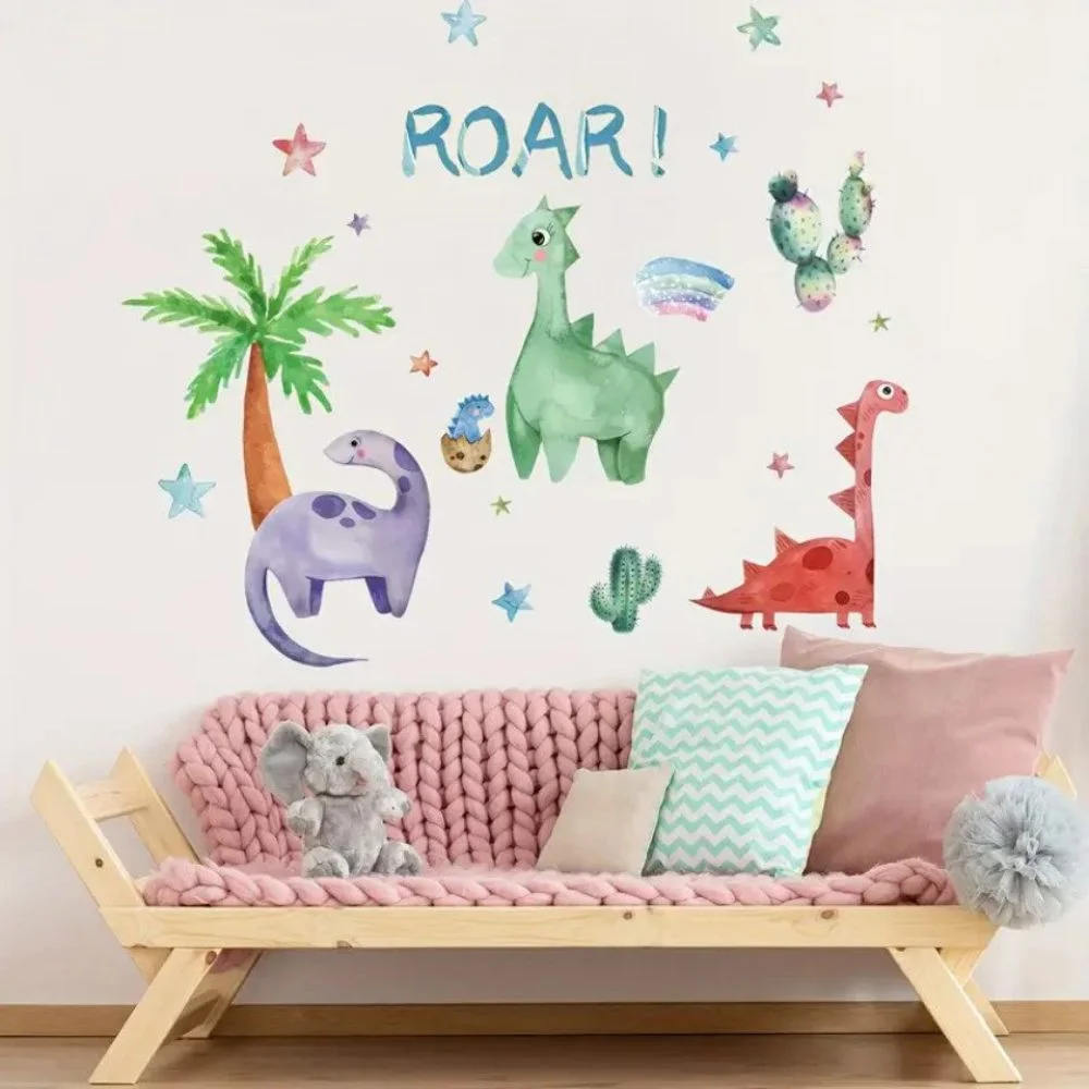 Back-Set BRUP Boho Chic Dinosaur & Rainbow Wall Stickers