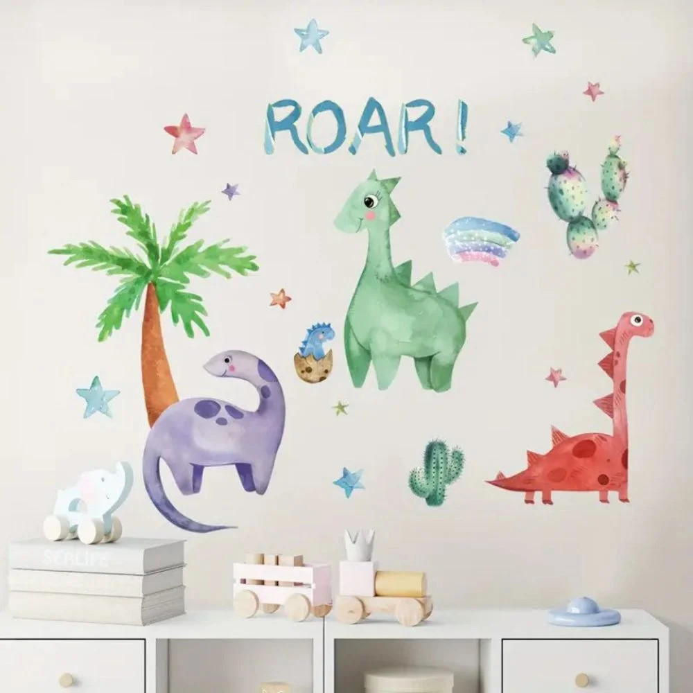 Back-Set BRUP Boho Chic Dinosaur & Rainbow Wall Stickers