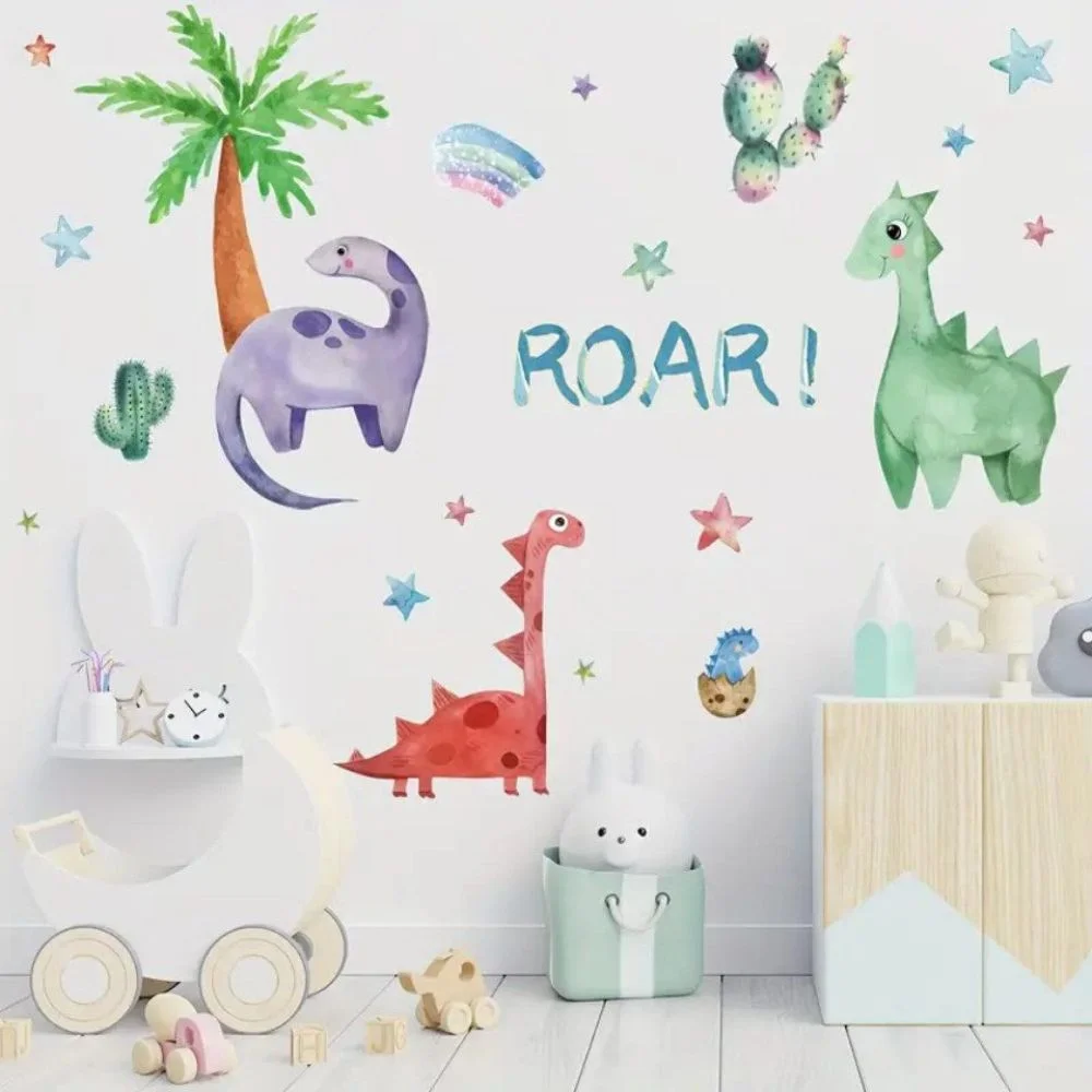 Back-Set BRUP Boho Chic Dinosaur & Rainbow Wall Stickers