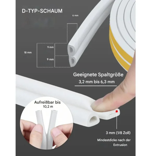 Tür- und Fensterdichtungsstreifen, selbstklebend