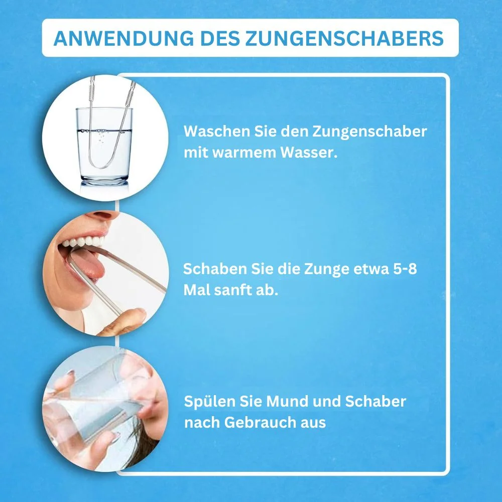 Zungenschaber aus Edelstahl, 2er-Set