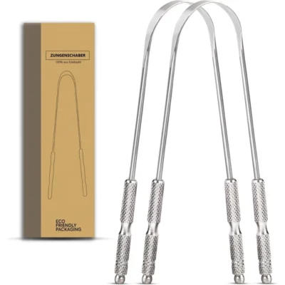 Stainless Steel Tongue Scraper, Set of 2