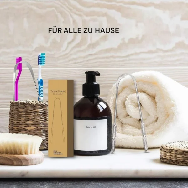 Zungenschaber aus Edelstahl, 2er-Set