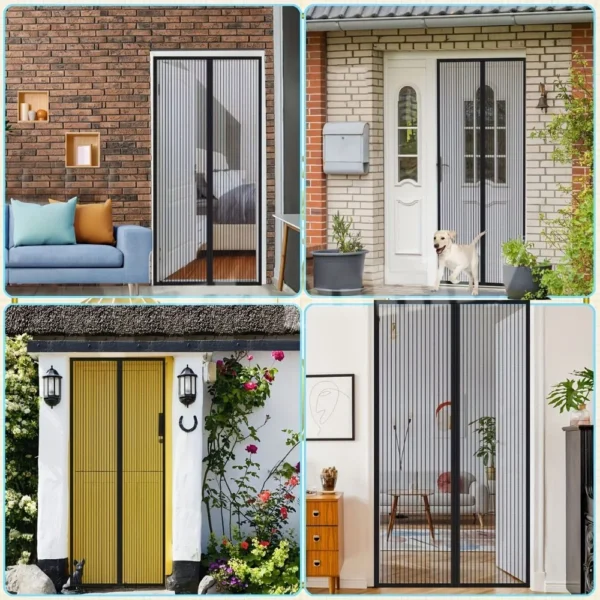 Montegoni Magnetic Fly Screen for Doors 90 × 210 cm – No-Drill Installation