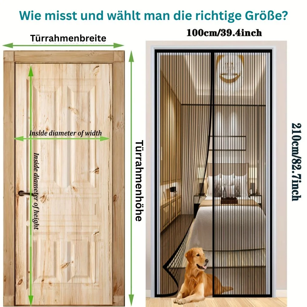 Montegoni Magnetic Fly Screen for Doors 90 × 210 cm – No-Drill Installation