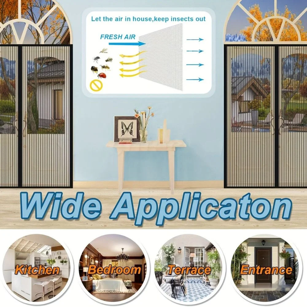 Montegoni Magnetic Fly Screen for Doors 90 × 210 cm – No-Drill Installation