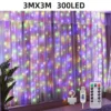 LED-Lichtervorhang mehrfarbig, 3 × 2 m