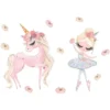 Girl with Pink Unicorn Wall Stickers