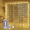 LED-Lichtervorhang warmweiß, 3 × 3 m, für Weihnachten