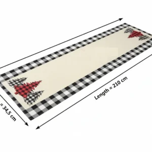 Christmas Tablecloth, Black & White with Border