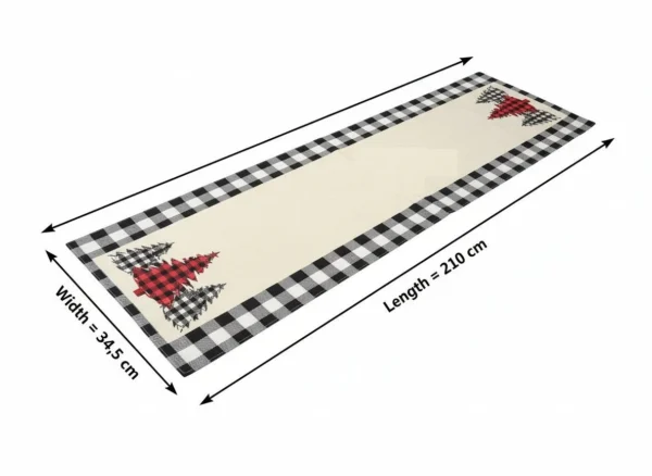 Christmas Tablecloth, Black & White with Border