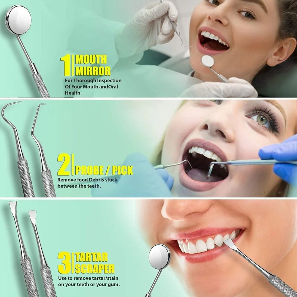 Stainless Steel Dental Care Set, 5 Pieces